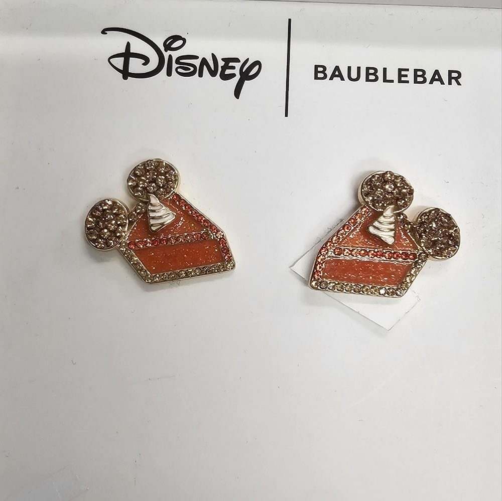 Disney x BaubleBar Mickey Pumpkin Pie Earrings NWT Fall